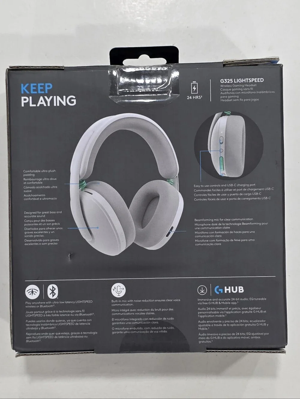 Logitech G325 LIGHTSPEED Wireless Gaming Headset White Bluetooth USB-C New